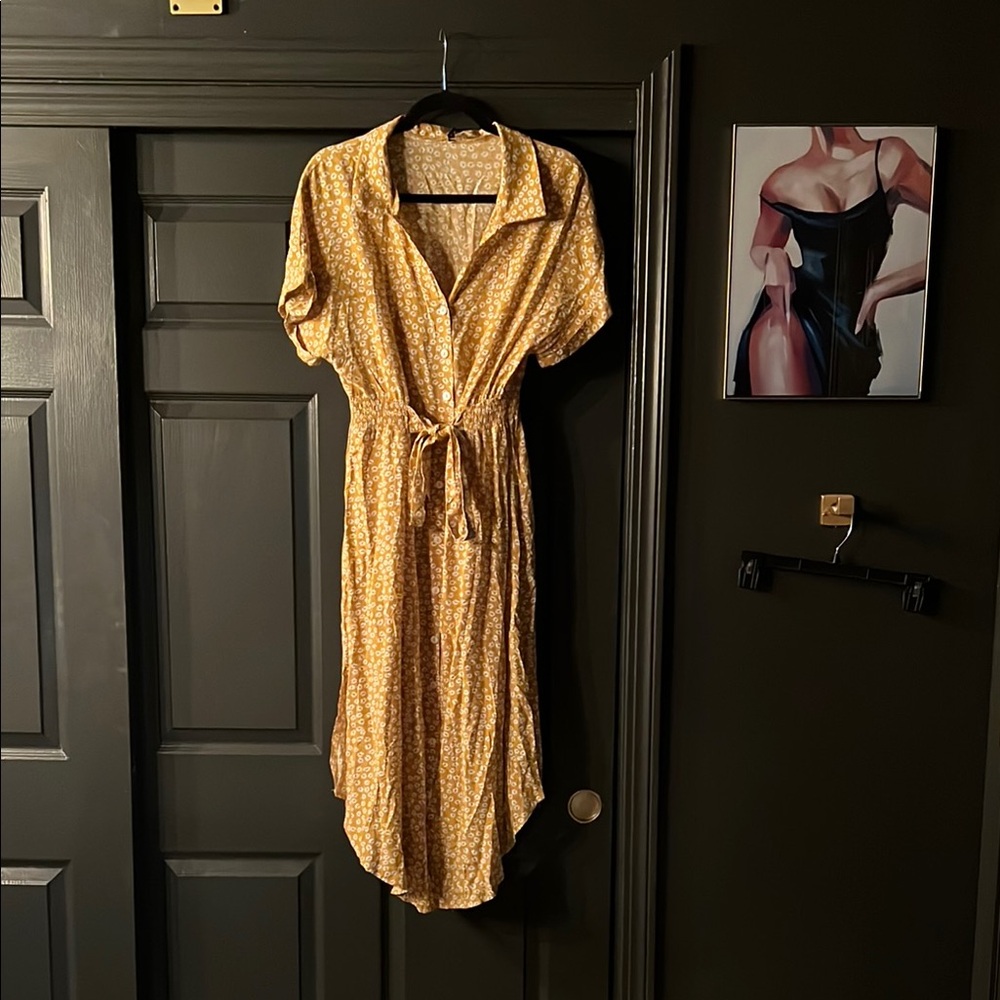 Floral Yellow Midi Dress